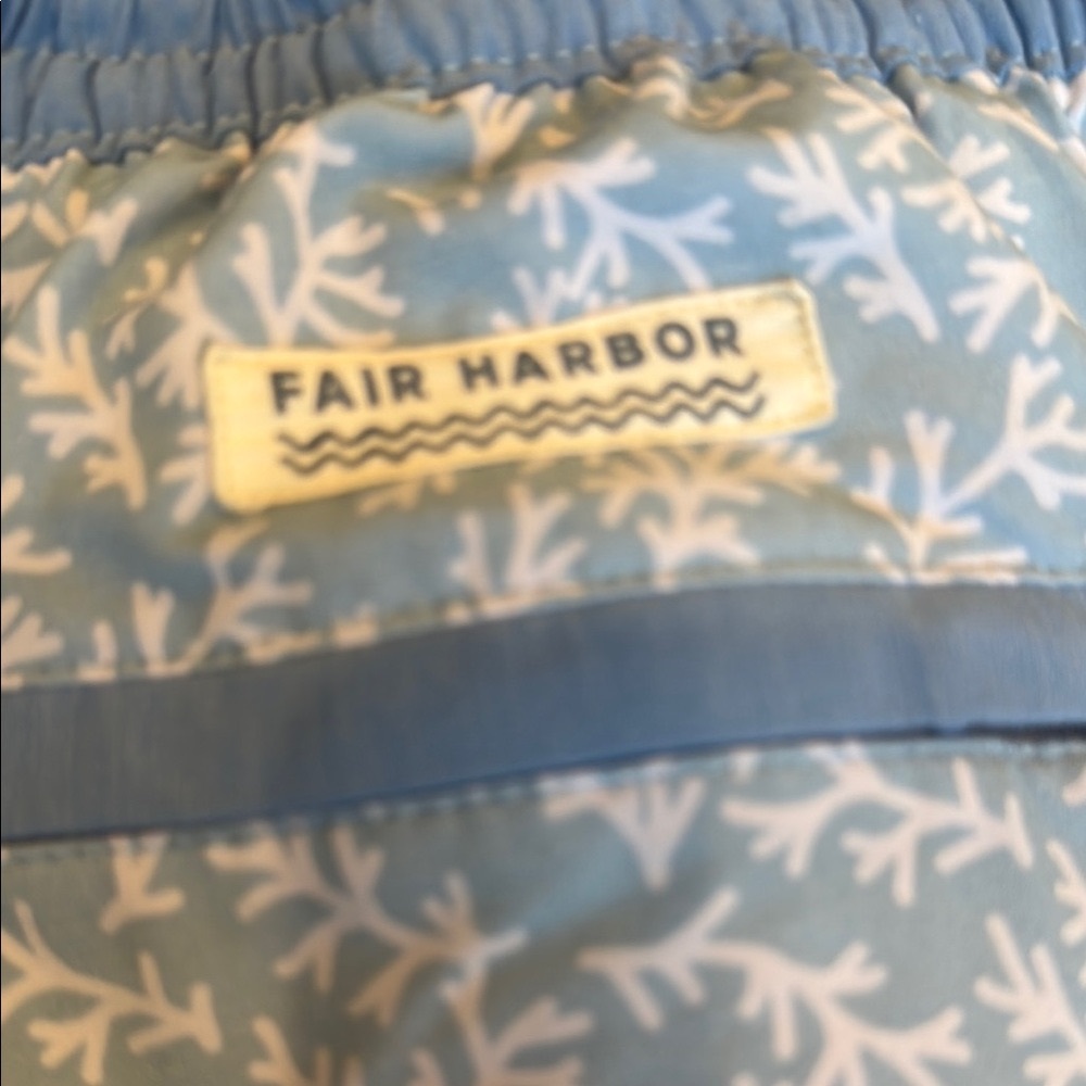 Fair Harbor Sky Blue Coral-Print Swim Shorts